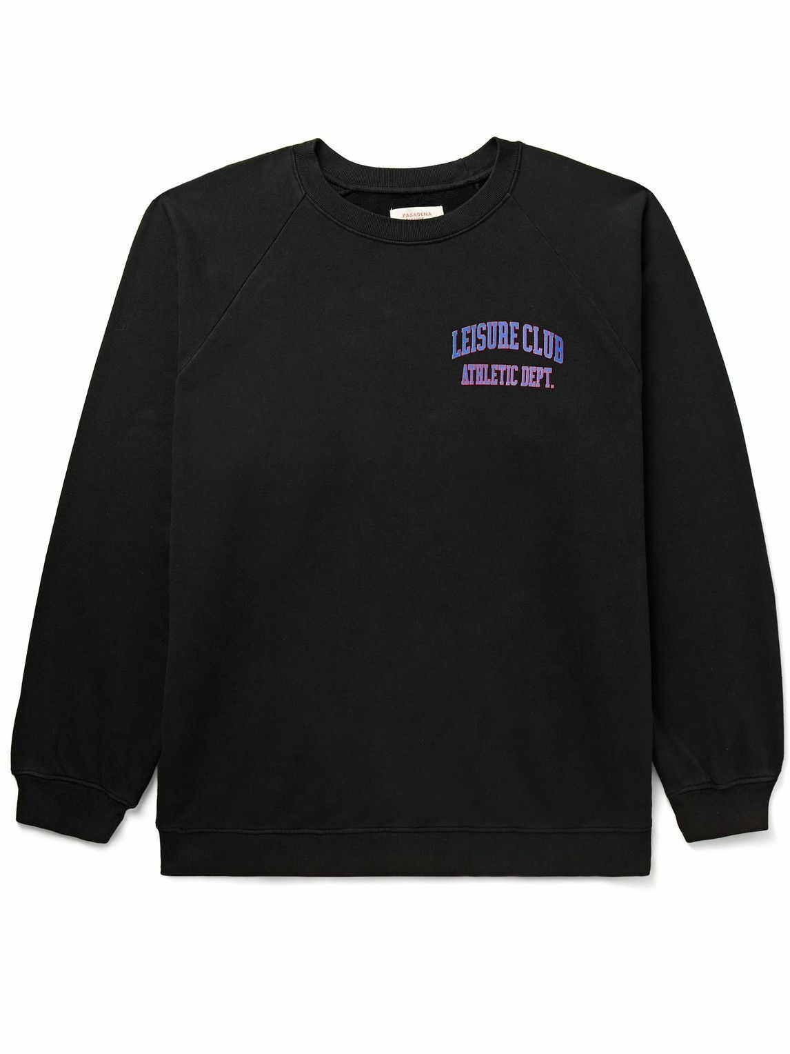 Photo: Pasadena Leisure Club - Athletic Dept. Logo-Print Cotton-Jersey Sweatshirt - Black