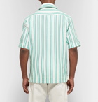 Acne Studios - Simon Camp-Collar Striped Waffle-Knit Cotton Shirt - Green