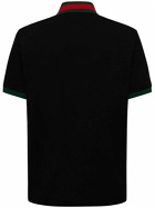 GUCCI - Stretch Cotton Blend Polo Shirt W/ Web
