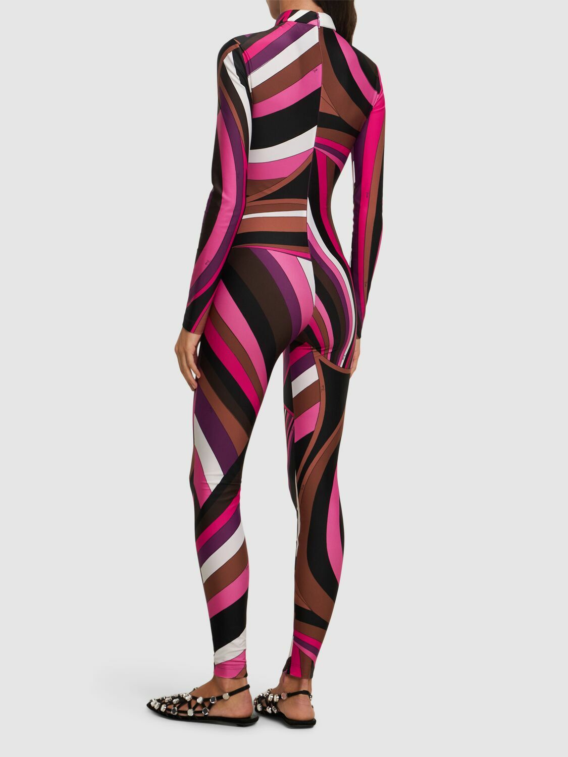 ボトムスその他 Emilio Pucci FW24 PANTALONE (4UJT354U623 999) Emilio Pucci Print Cross Front Jumpsuit - Runway Catalog