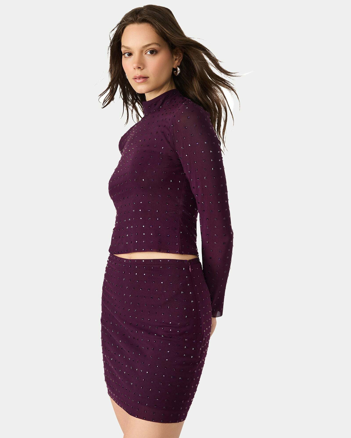 Steve Madden Melvina Top Long Sleeve Tops in Purple