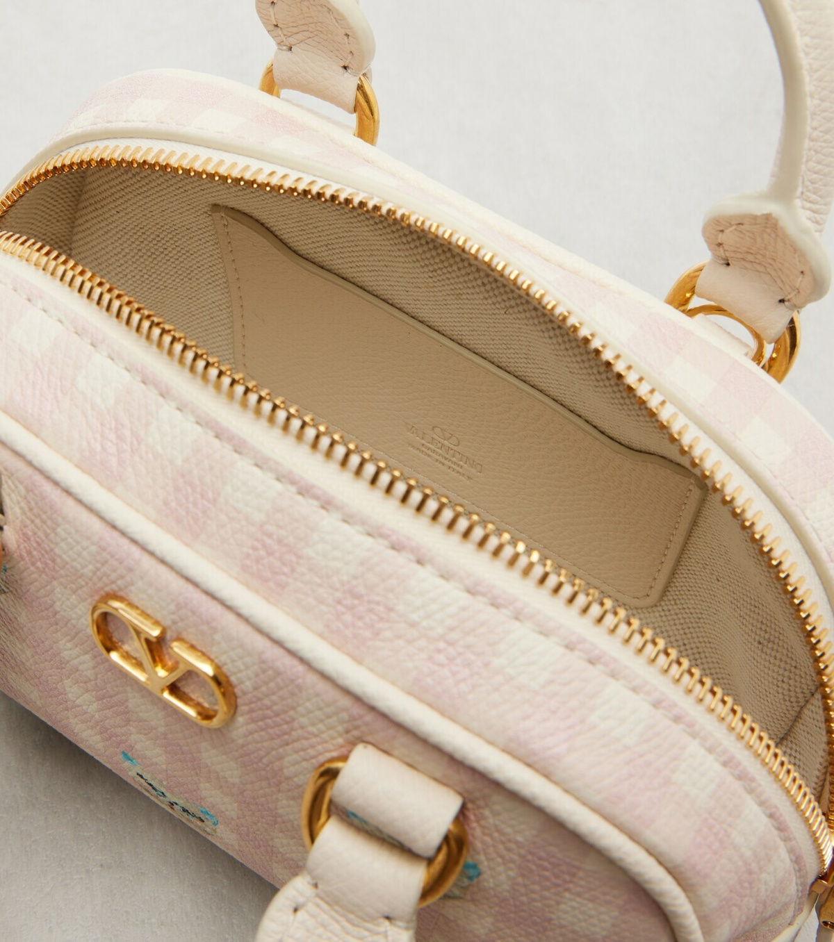 Valentino Garavani Gingham leather tote bag