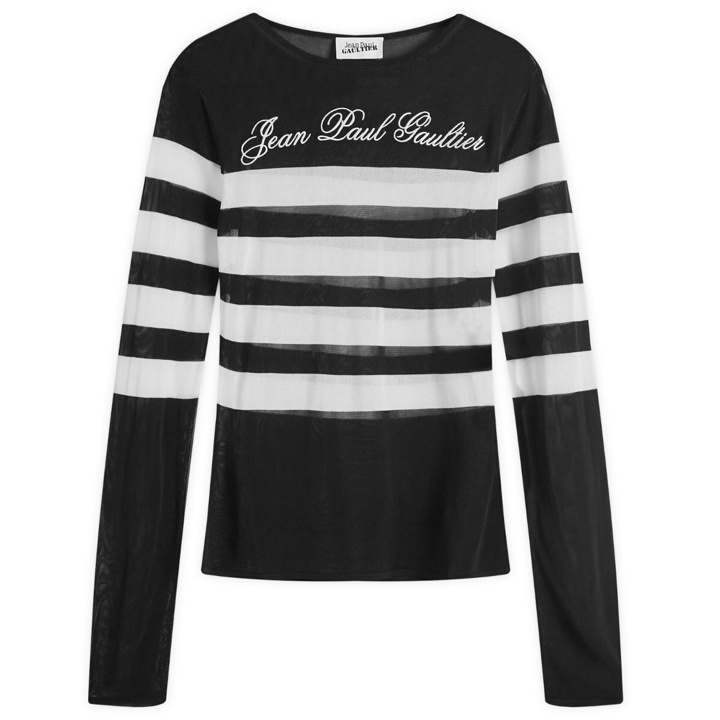 Photo: Jean Paul Gaultier Women's Logo Knit Sweater in Black/White