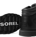 Sorel - Madson II Suede-Trimmed Textured-Leather Hiking Boots - Black