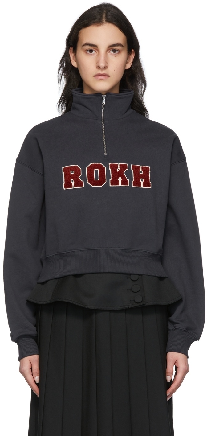 Photo: Rokh Navy 'Rokh' Cropped Sweatshirt
