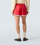 Bode Heart Deco embroidered satin shorts