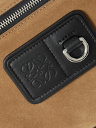 LOEWE - Leather-Trimmed Suede and Canvas Messenger Bag
