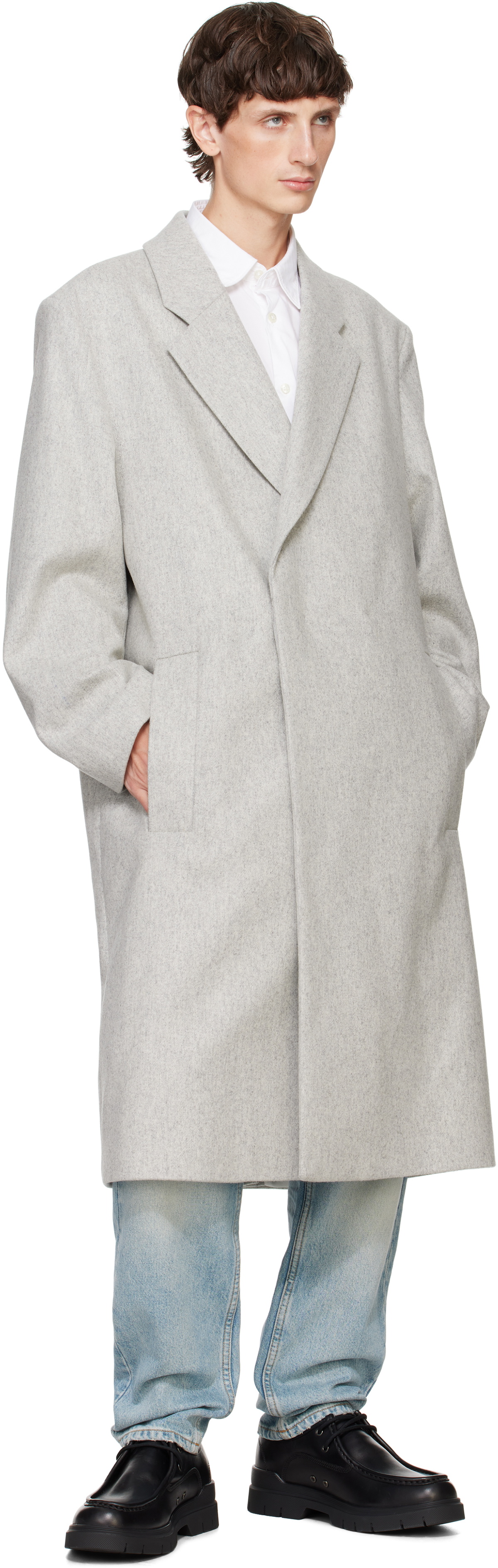 Hugo Gray Relaxed-Fit Coat