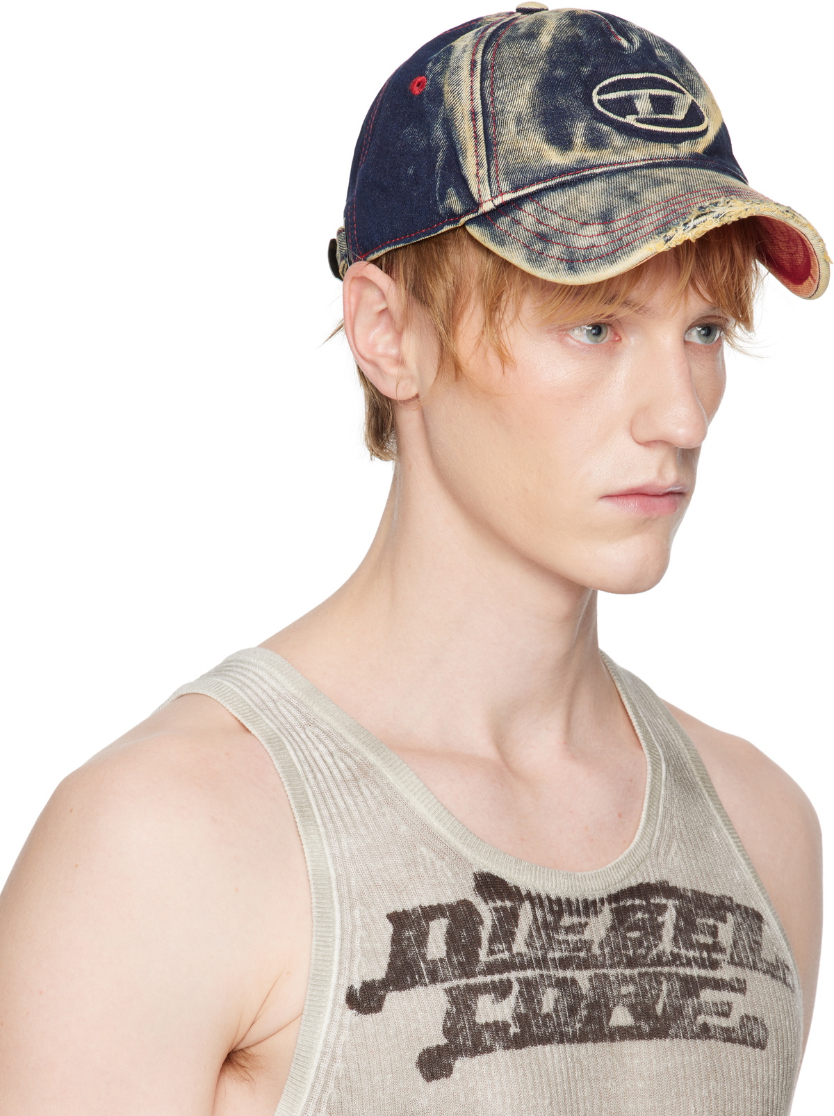 DIESEL denim cap C-Seymon デニムキャップ　ディーゼル Men's Baseball cap in destroyed denim | Black | Diesel