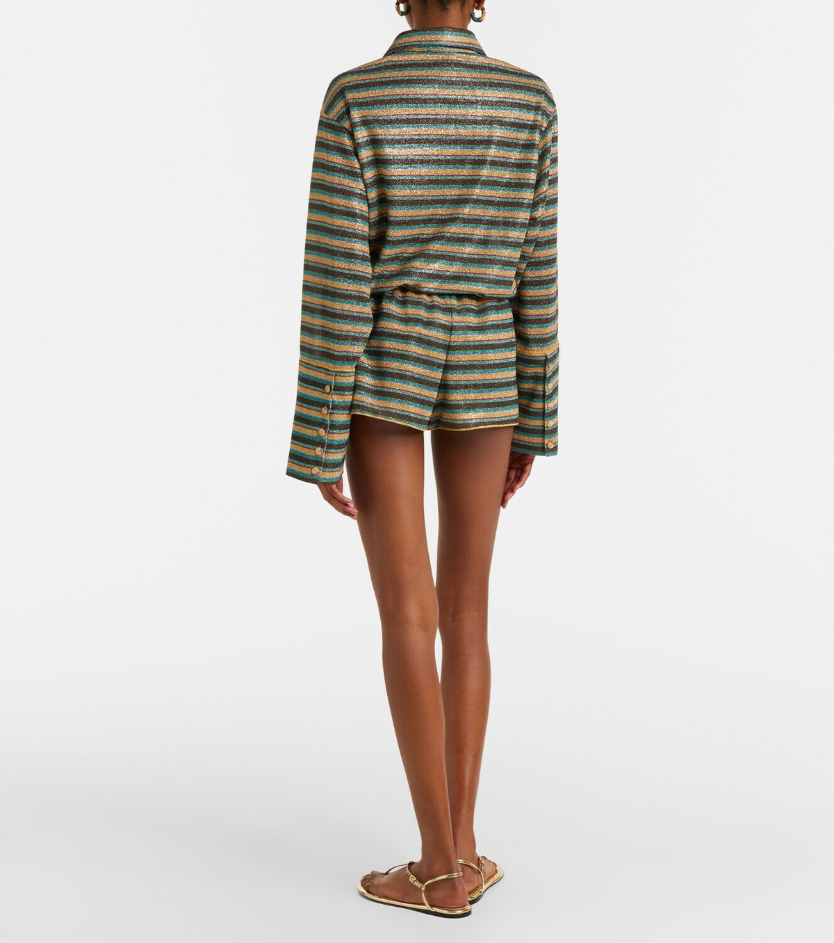 Oséree Lumière striped shorts