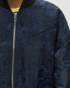 Ganni Botanical Jacquard Bomber Jacket Blue Bomber Jackets