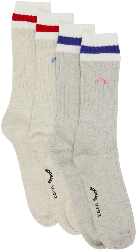 Photo: SOCKSSS Two-Pack Gray & Beige Socks