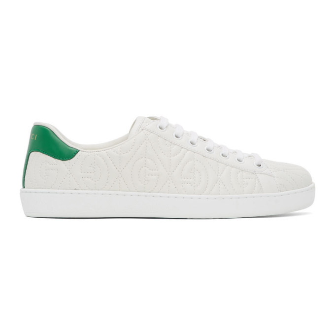 Photo: Gucci White G Rhombus New Ace Sneakers