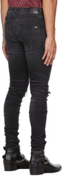 AMIRI Black & Pink Cracked Leather MX1 Jeans