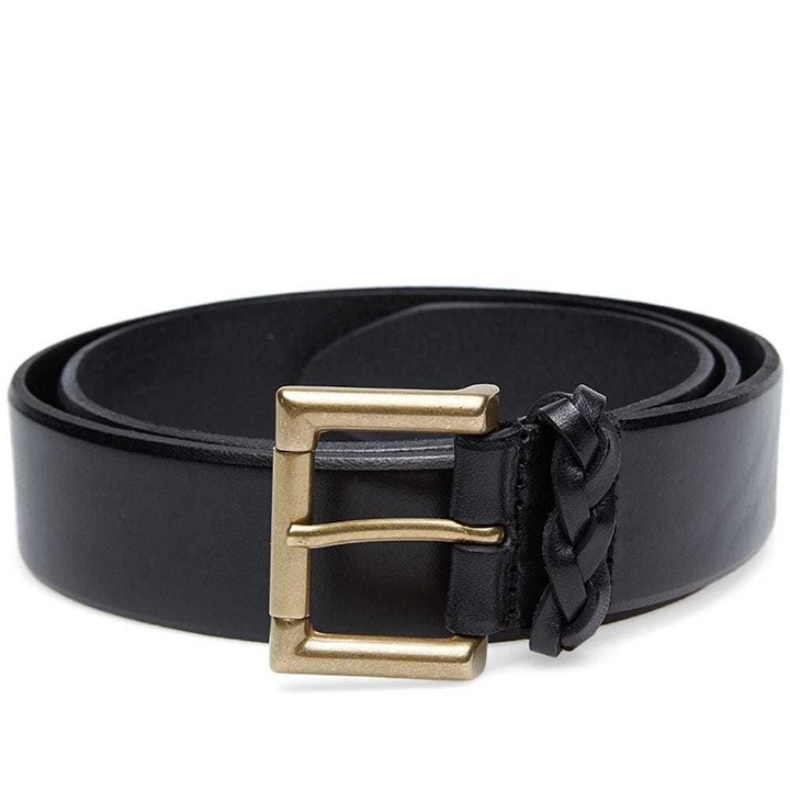 Photo: Anderson's Burnished Leather Woven Trim Belt Black