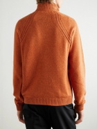SEASE - Leather-Trimmed Cashmere Half-Zip Ski Sweater - Orange