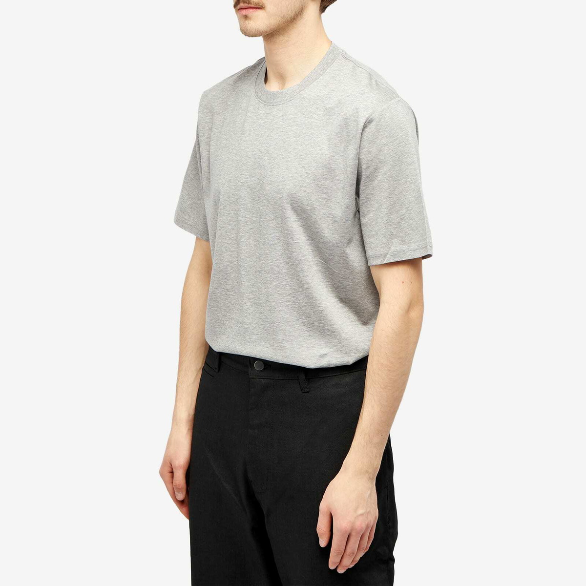 STUDIO NICHOLSON｜ (BRIC SHORT SLEEVE T-SHRIT GREY MARL Studio Nicholson Men's Bric T-Shirt in Grey Marl Studio