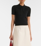 Valentino VLogo tie-neck wool-blend top