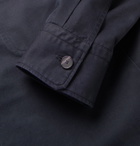 Ermenegildo Zegna - Camp-Collar Cotton and Linen-Blend Twill Overshirt - Blue