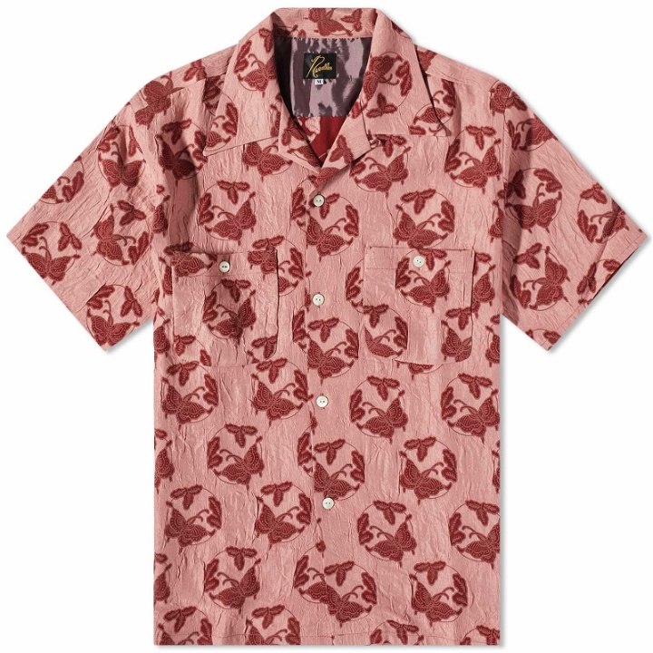 Photo: Needles Men's Papillion Jacquard One up Vacation Shirt in Pink