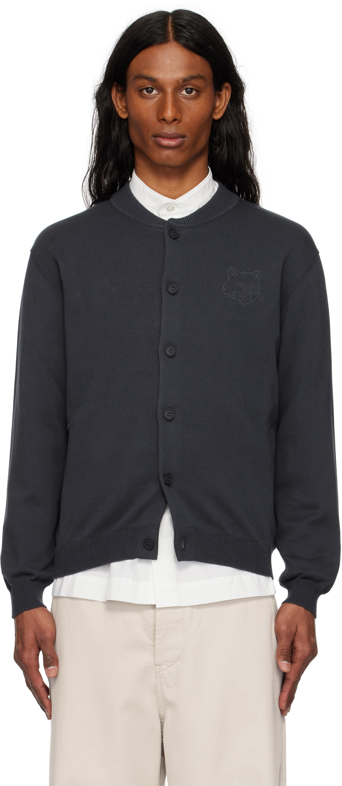 HOMME PLISSÉ ISSEY MIYAKE Black Inlaid Cardigan HOMME PLISSÉ ISSEY MIYAKE Black Inlaid Cardigan
