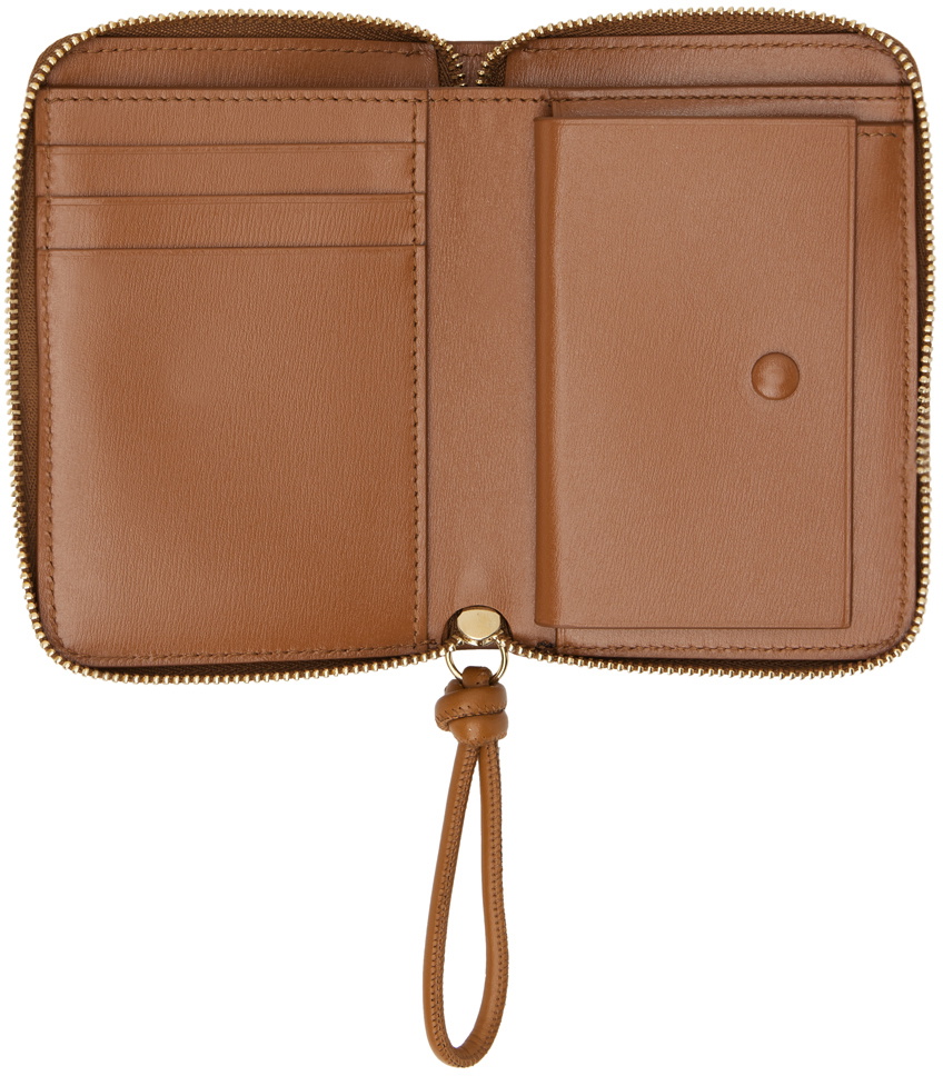 Jil Sander Tan Pocket Zip Around Wallet Jil Sander