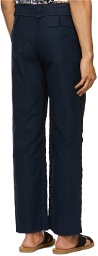 Bloke Navy Distressed Edges Trousers