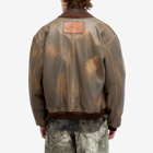 Acne Studios Men's Lorlingo Leather Bomber Jacket in Multi Brown