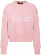 VERSACE - Logo Rib Knit Crewneck Sweater