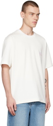 Solid Homme White Printed T-Shirt