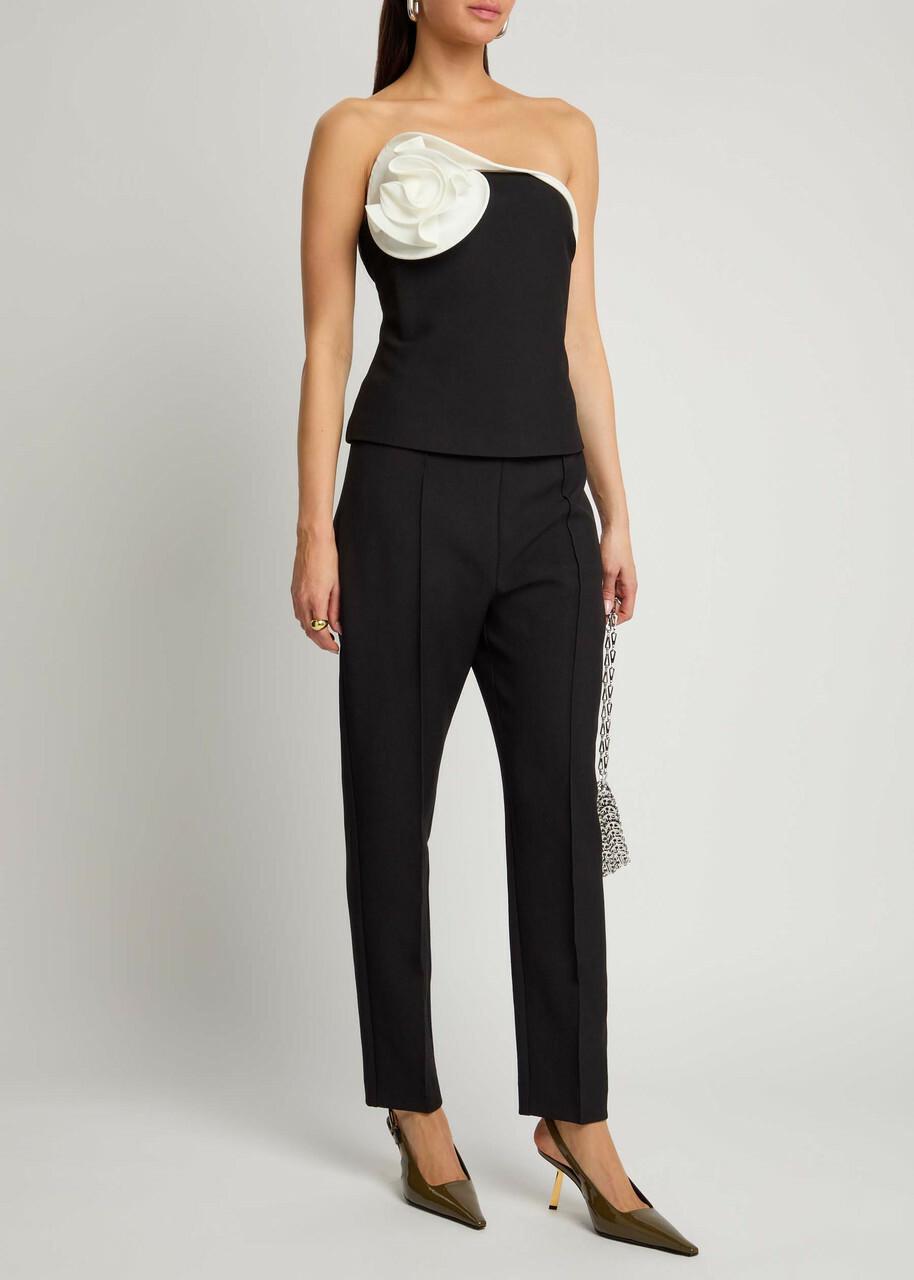 Roland Mouret Pintuck Crepe Trousers Black
