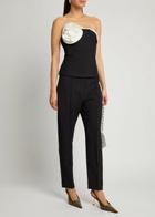 Roland Mouret Pintuck Crepe Trousers Black
