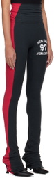 GREG ROSS Black & Red Side Stripe Leggings
