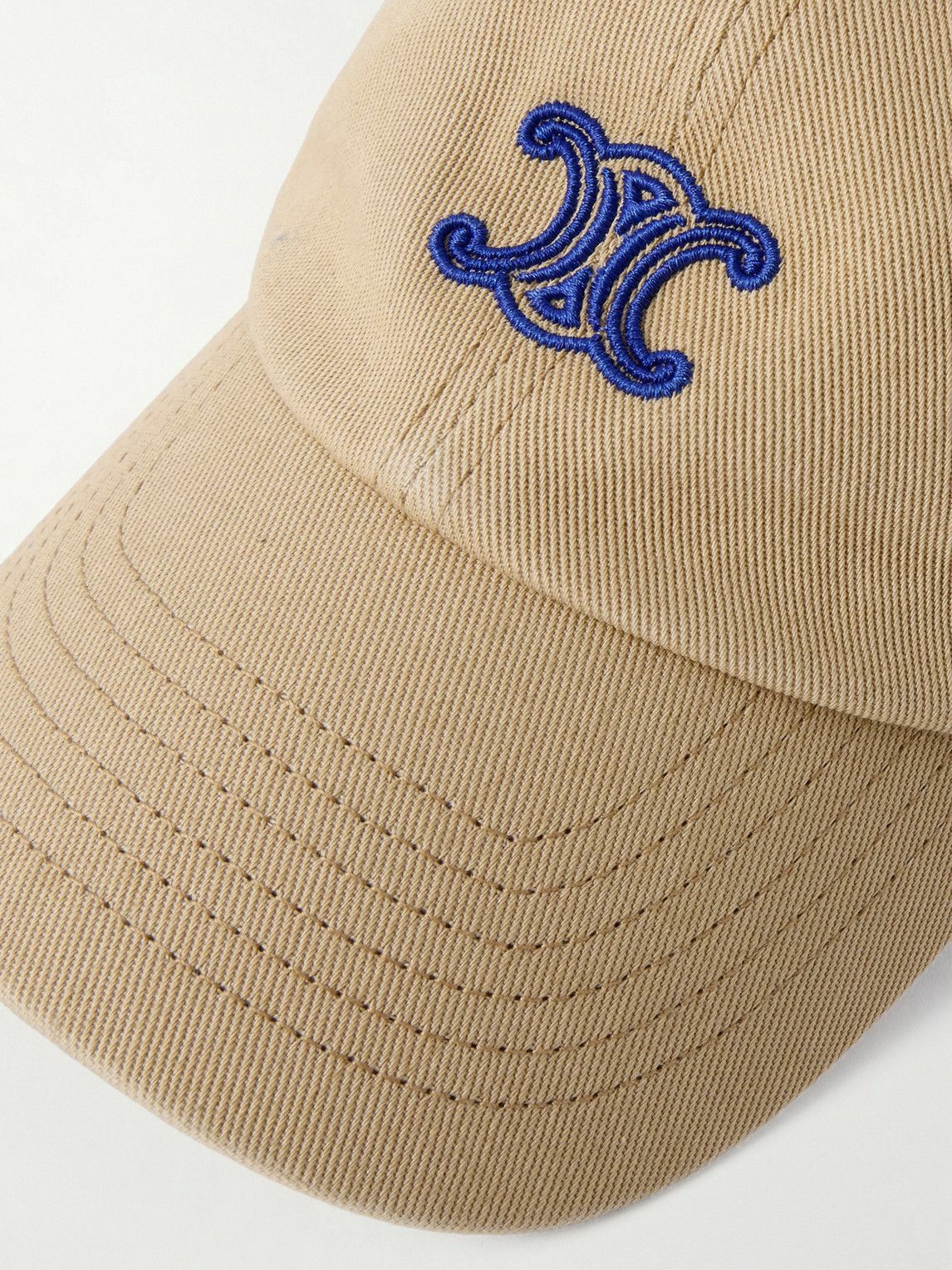 CELINE - Vivienne Logo-Embroidered Cotton-Twill Baseball Cap - Neutrals