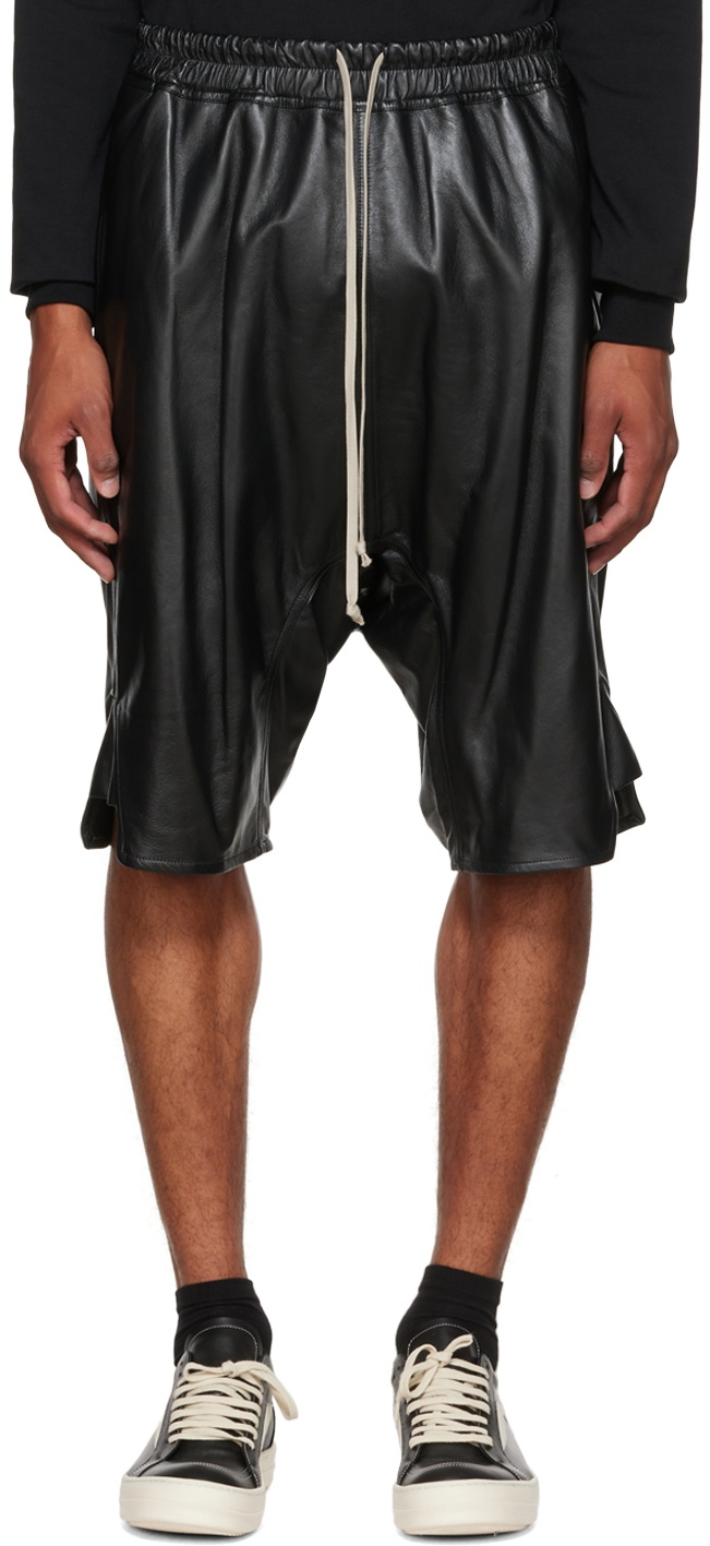 Rick Owens Black Strobe Basket Swingers Shorts Rick Owens