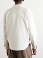Stòffa - Grandad-Collar Cotton-Twill Half-Placket Shirt - White