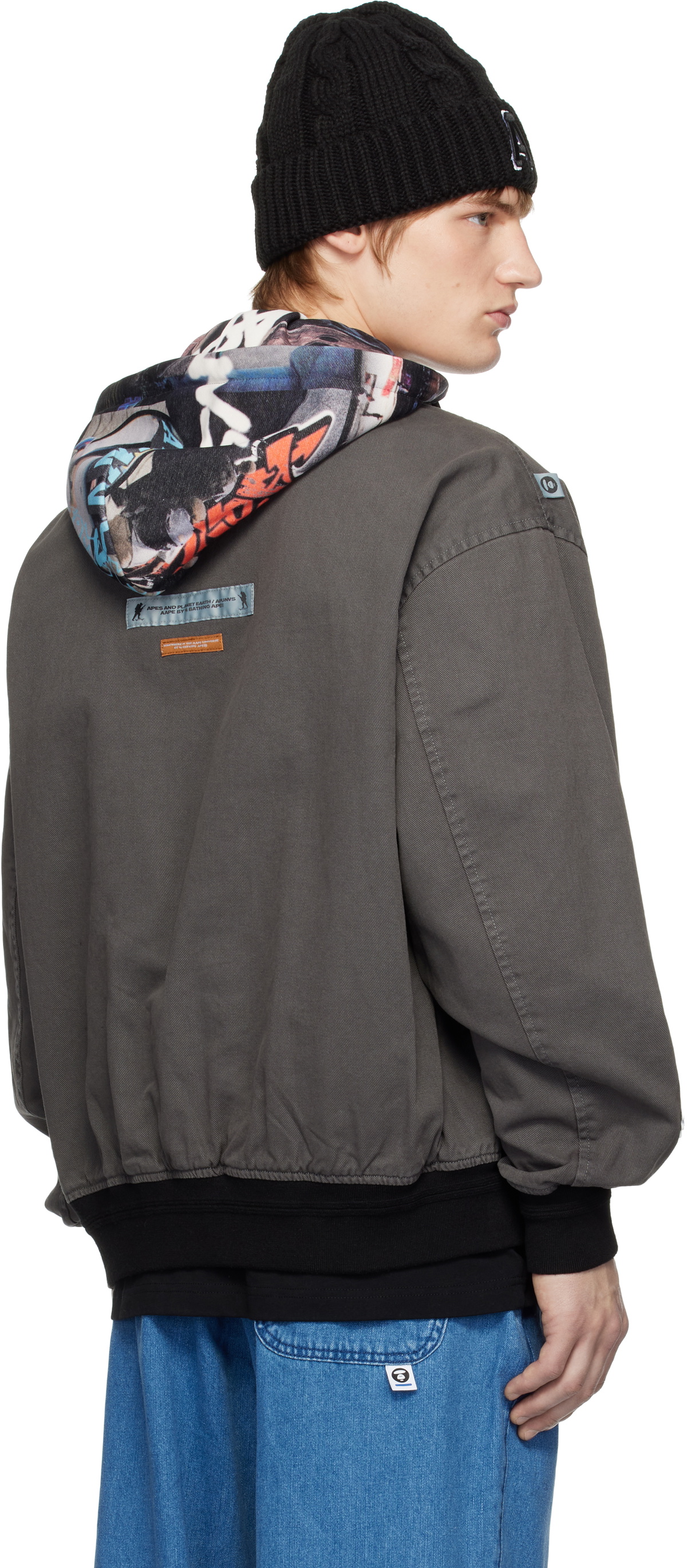 A BATHING APE グレー ジャケット jersey jacket A BATHING APE グレー ジャケット jersey jacket A BATHING APE