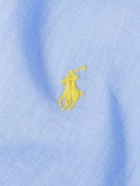 Polo Ralph Lauren - Button-Down Collar Logo-Embroidered Linen Shirt - Blue