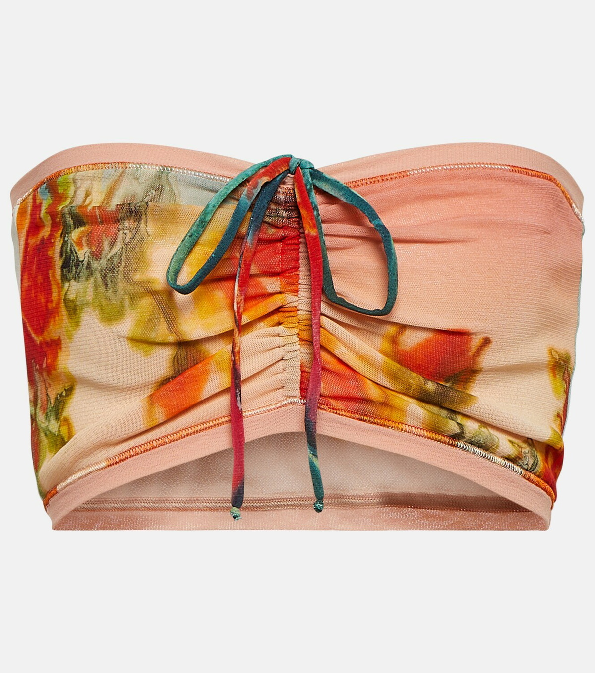 Jean Paul Gaultier Scarf floral tulle crop top