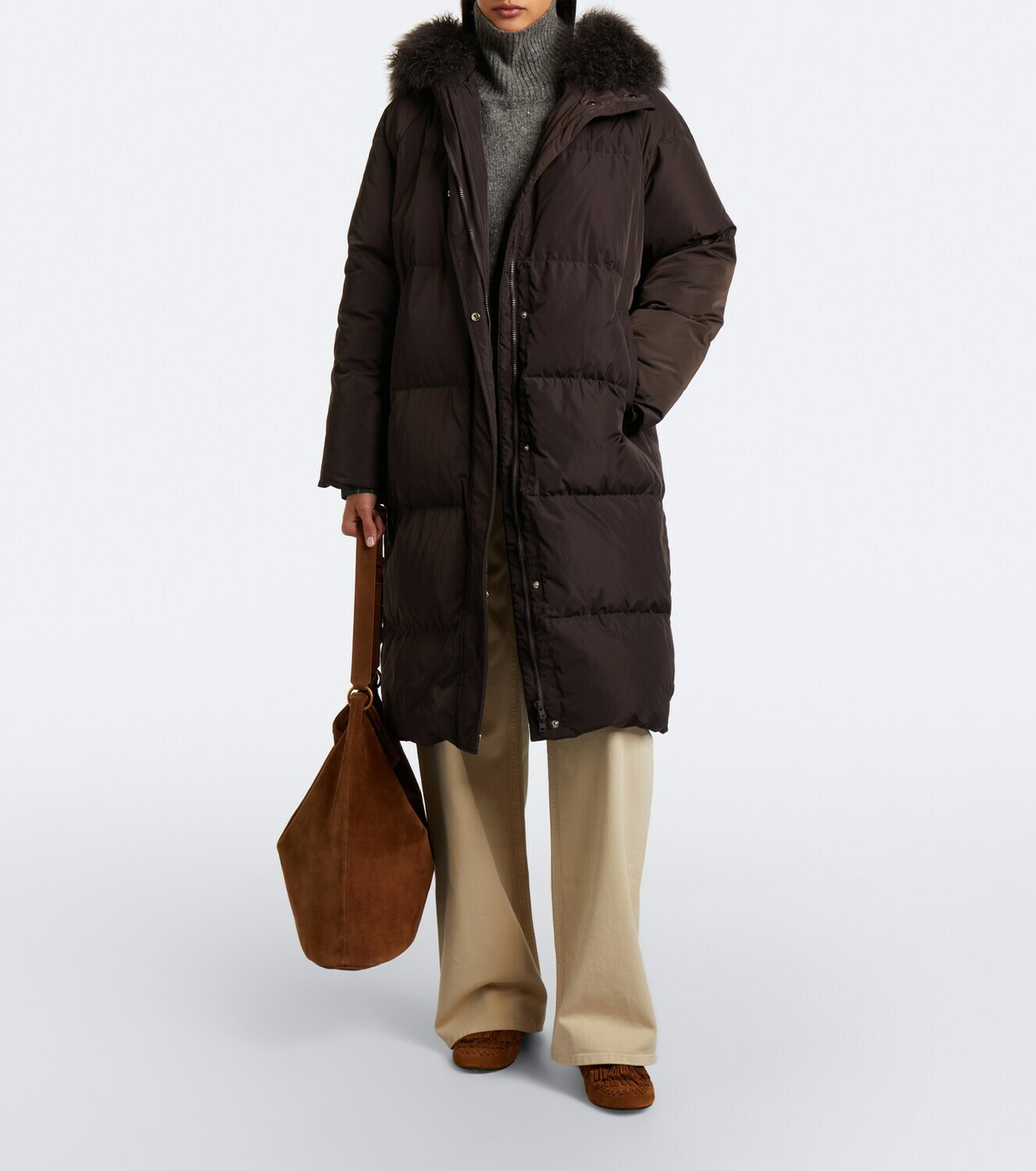Yves Salomon Shearling-trimmed down coat