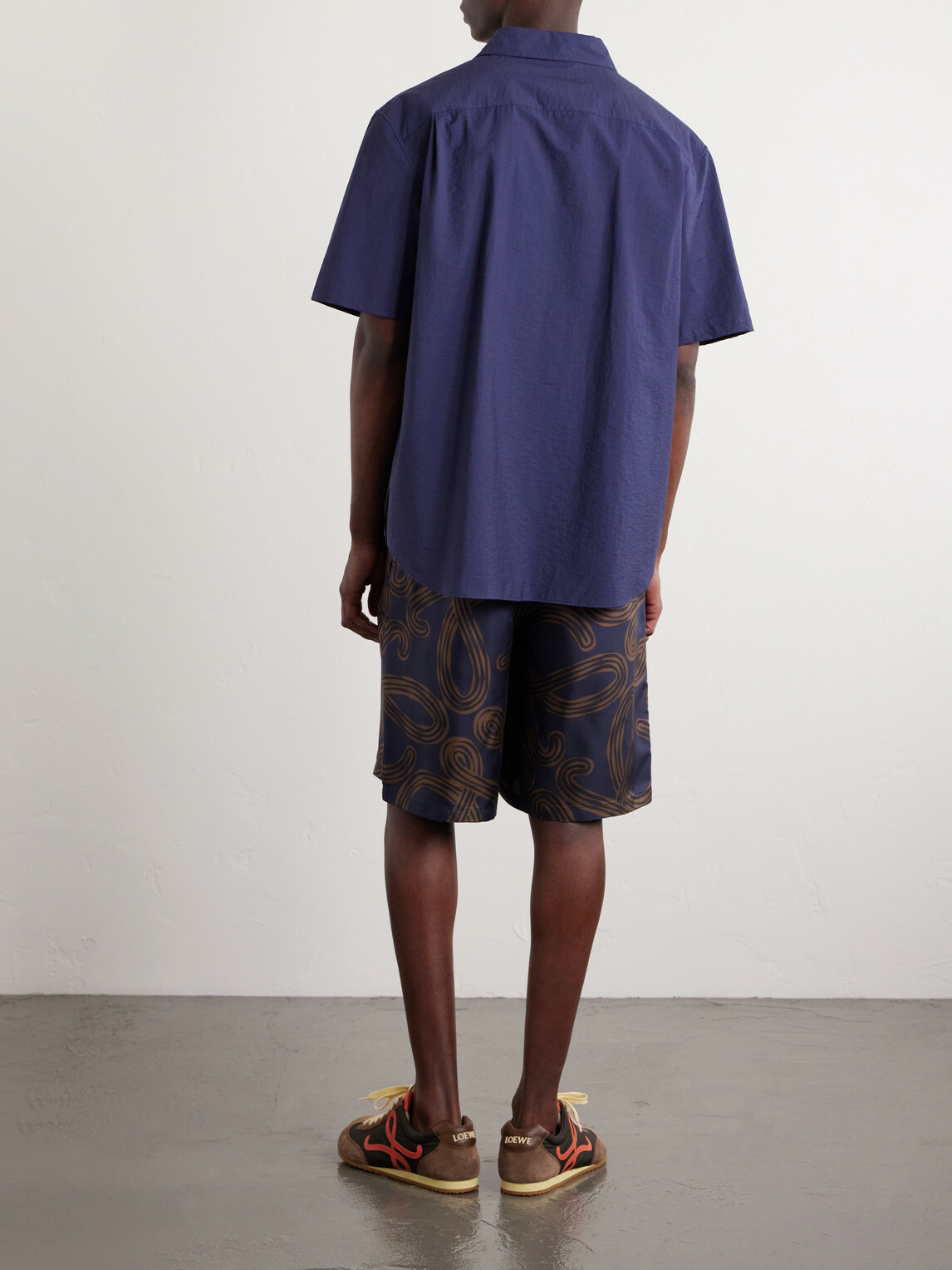 LOEWE - Paula's Ibiza Logo-Embroidered Cotton-Blend Shirt - Blue