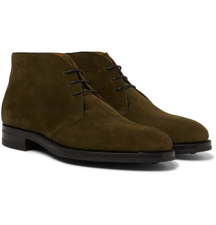 Photo: Edward Green - Banbury Suede Desert Boots - Green