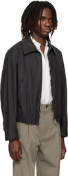 YOKE Black Coating Cotton Drizzler Jacket