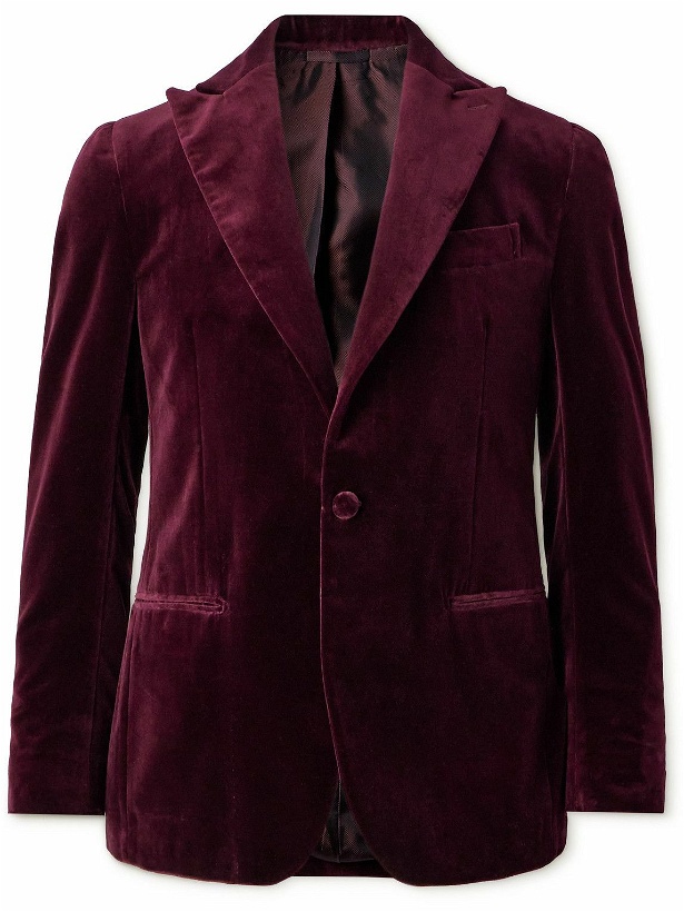 Photo: De Petrillo - Bovio Cotton-Velvet Tuxedo Jacket - Burgundy