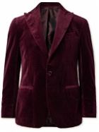 De Petrillo - Bovio Cotton-Velvet Tuxedo Jacket - Burgundy
