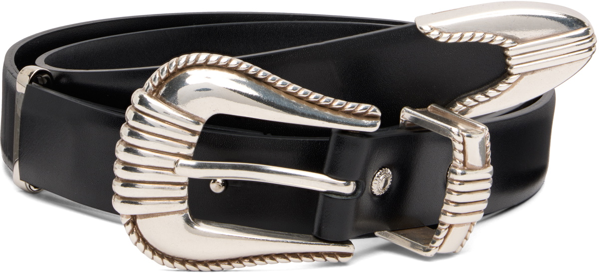 Toga Pulla Black Single Buckle Belt