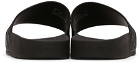 Coach 1941 Black Embossed Logo Slide Sandals