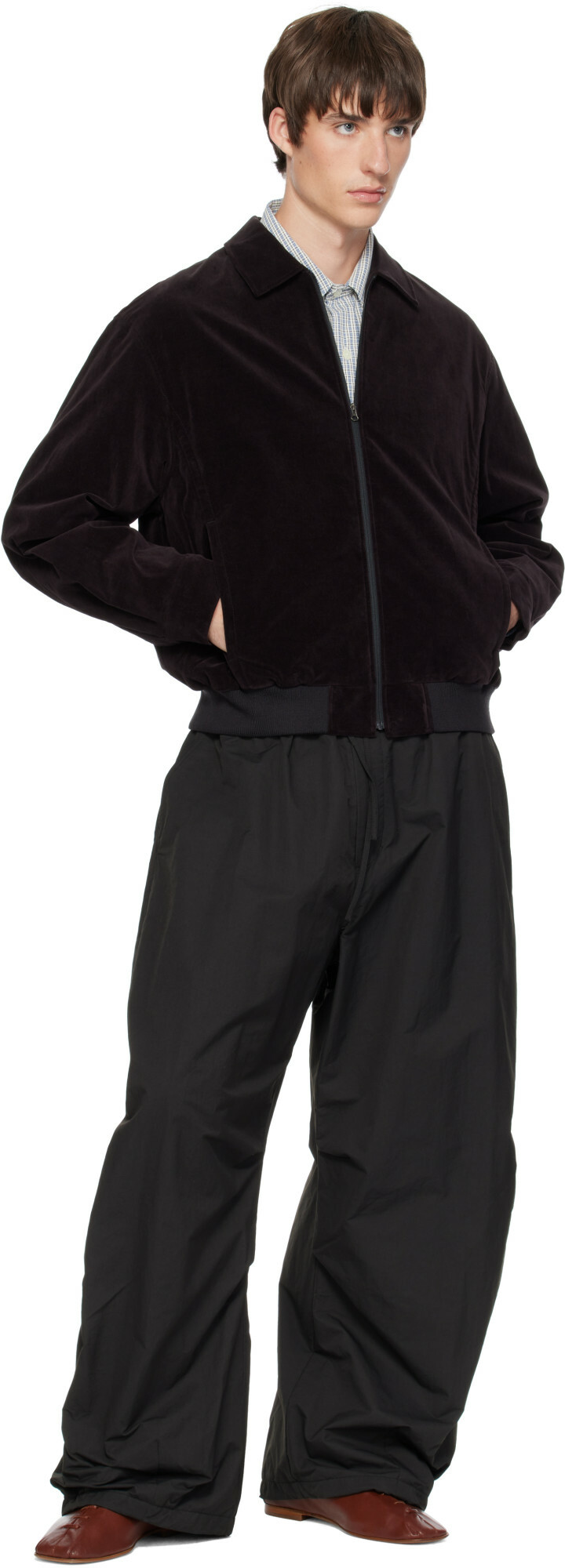 AMOMENTO Black Drawstring Wide Fatigue Trousers