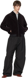 AMOMENTO Black Drawstring Wide Fatigue Trousers
