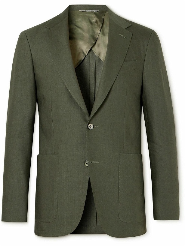 Photo: Canali - Linen and Wool-Blend Suit Jacket - Green